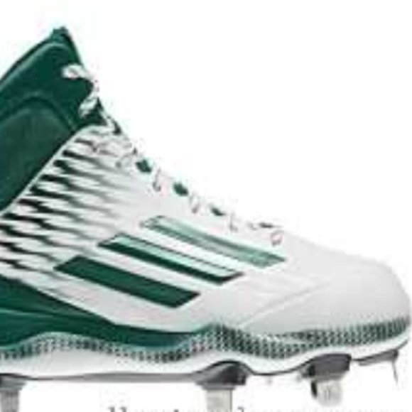 ADIDAS LITESTRIKE GREEN WHITE BASEBALL CLEATS NEW - Picture 2 of 2